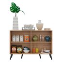 Ver imagem 6 de Aparador Buffet 4 Portas com Pés Retrô Viena Multimóveis Rustic/Preto