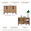 Ver imagem 4 de Aparador Buffet 4 Portas com Pés Retrô Viena Multimóveis Rustic/Preto