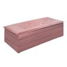 Puff Recamier Casal Rosa que Vira Cama Colchão Estofado Espuma D23 - 8