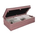 Ver imagem 2 de Puff Recamier Casal Rosa que Vira Cama Colchão Estofado Espuma D23