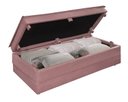 Ver imagem 2 de Puff Recamier Casal Rosa que Vira Cama Colchão Estofado Espuma D23