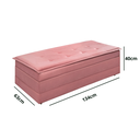 Ver imagem 6 de Puff Recamier Casal Rosa que Vira Cama Colchão Estofado Espuma D23