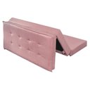 Ver imagem 5 de Puff Recamier Casal Rosa que Vira Cama Colchão Estofado Espuma D23