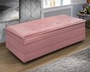 Ver imagem 1 de Puff Recamier Casal Rosa que Vira Cama Colchão Estofado Espuma D23