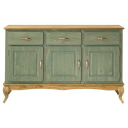 Balcão Buffet de Madeira com 3 Portas e 3 Gavetas Verde Oliva - 4