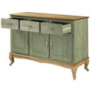 Ver imagem 3 de Balcão Buffet de Madeira com 3 Portas e 3 Gavetas Verde Oliva