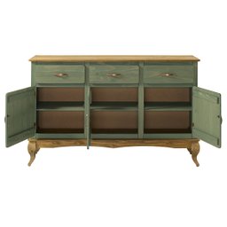 Balcão Buffet de Madeira com 3 Portas e 3 Gavetas Verde Oliva - 5