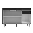 Ver imagem 5 de Balcão de Pia Tatiane 120 Cm e Armário Cozinha Kit Márcia Preto Fosco - Ajl