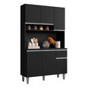 Ver imagem 4 de Balcão de Pia Tatiane 120 Cm e Armário Cozinha Kit Márcia Preto Fosco - Ajl