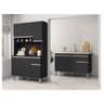 Balcão de Pia Tatiane 120 Cm e Armário Cozinha Kit Márcia Preto Fosco - Ajl - 2