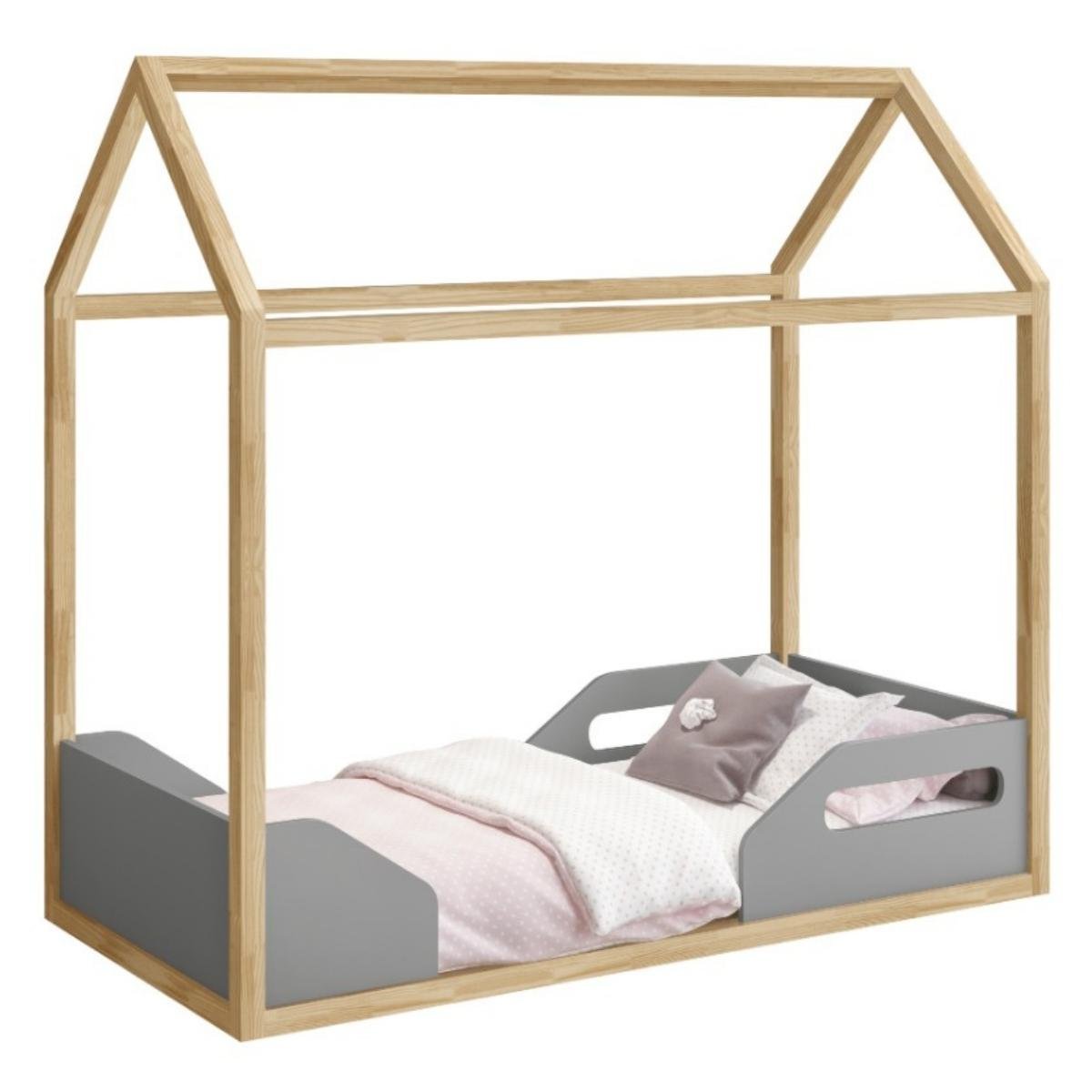 Mini Cama Montessoriana Juvenil Zoe - Reller D. P. Ticiano Moveis Eireli Epp Reller Cinza Fosco / Ma