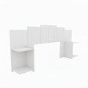 Ver imagem 1 de Cabeceira Torino Casal Queen 100% MDF Ajustável 2 Mesas de Cabeceiras Integrados - Branco