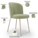 Ver imagem 4 de Cadeira para Sala de Jantar Cozinha Estofada Gavi Arena L02 Bouclê Oliva - Lyam Decor