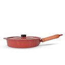 Ver imagem 6 de Frigideira Fundida Alumínio Batido Grosso com Tampa 26cm - Vermelho