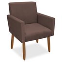 Ver imagem 1 de Poltrona Decorativa Nina Pés Palito Veludo Marrom Chamby Móveis