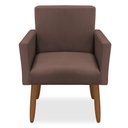 Ver imagem 2 de Poltrona Decorativa Nina Pés Palito Veludo Marrom Chamby Móveis