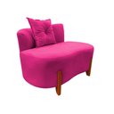 Ver imagem 4 de Namoradeira Sofá Feijão Luna 100cm Orgânica Veludo Rosa Pink