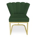 Ver imagem 4 de Kit 02 Poltronas Flor Veludo Verde Base Metálica Industrial Dourado - Pallazio