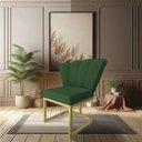 Ver imagem 6 de Kit 02 Poltronas Flor Veludo Verde Base Metálica Industrial Dourado - Pallazio