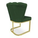 Ver imagem 3 de Kit 02 Poltronas Flor Veludo Verde Base Metálica Industrial Dourado - Pallazio