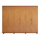 Ver imagem 2 de Guarda-Roupa Casal 6 Portas 6 Gavetas com Pés MDF 270cm Suavitá Marrom Amêndoa Clean