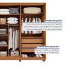Ver mais imagens de Guarda-Roupa Casal 6 Portas 6 Gavetas com Pés MDF 270cm Suavitá Amêndoa Clean