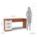Ver imagem 4 de Mesa Escrivaninha Madri Escritório 3 Gavetas 163x77cm Branco/Freijó 250705