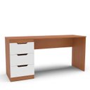 Ver imagem 2 de Mesa Escrivaninha Madri Escritório 3 Gavetas 163x77cm Branco/Freijó 250705