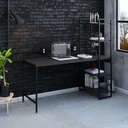 Ver imagem 1 de Escrivaninha Mesa Escritório com Estante Estilo Active 4 Prateleiras 150cm Industrial Yescasa Preto Ônix