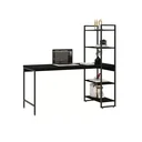 Ver imagem 3 de Escrivaninha Mesa Escritório com Estante Estilo Active 4 Prateleiras 150cm Industrial Yescasa Preto Ônix