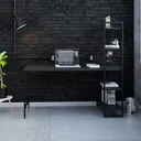 Ver imagem 2 de Escrivaninha Mesa Escritório com Estante Estilo Active 4 Prateleiras 150cm Industrial Yescasa Preto Ônix