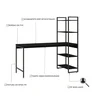 Escrivaninha Mesa Escritório com Estante 4 Prateleiras Estilo Industrial 150cm Active Yescasa - 5