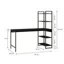 Ver imagem 4 de Escrivaninha Mesa Escritório com Estante Estilo Active 4 Prateleiras 150cm Industrial Yescasa Preto Ônix