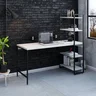 Escrivaninha Mesa Escritório com Estante Estilo Active 4 Prateleiras 150cm Industrial Yescasa Snow - 1