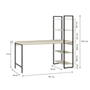 Ver imagem 4 de Escrivaninha Mesa Escritório com Estante Estilo Active 4 Prateleiras 150cm Industrial Yescasa Snow Branco