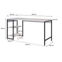 Ver mais imagens de Escrivaninha Mesa Escritório com Estante Baixa Estilo Active 2 Prateleiras 150cm Industrial Yescasa Branca Chess
