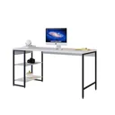 Ver imagem 4 de Escrivaninha Mesa Escritório com Estante Baixa Estilo Active 2 Prateleiras 150cm Industrial Yescasa Branca Chess