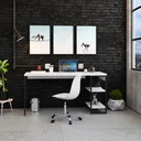 Ver imagem 3 de Escrivaninha Mesa Escritório com Estante Baixa 2 Prateleiras Estilo Industrial 150cm Active Yescasa