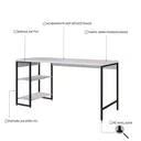 Ver imagem 6 de Escrivaninha Mesa Escritório com Estante Baixa 2 Prateleiras Estilo Industrial 150cm Active Yescasa