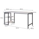 Ver imagem 5 de Escrivaninha Mesa Escritório com Estante Baixa 2 Prateleiras Estilo Industrial 150cm Active Yescasa