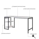Ver imagem 6 de Escrivaninha Mesa Escritório com Estante Baixa Estilo Active 2 Prateleiras 150cm Industrial Yescasa Branca Chess