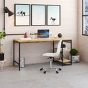 Ver imagem 1 de Escrivaninha Mesa Escritório com Estante Baixa 2 Prateleiras Estilo Industrial 150cm Active Yescasa