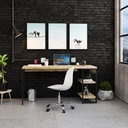 Ver imagem 3 de Escrivaninha Mesa Escritório com Estante Baixa Estilo Active 2 Prateleiras 150cm Industrial Yescasa Carvalho Marrom