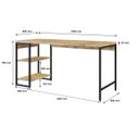 Ver imagem 5 de Escrivaninha Mesa Escritório com Estante Baixa Estilo Active 2 Prateleiras 150cm Industrial Yescasa Carvalho Marrom