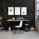 Ver imagem 3 de Escrivaninha Mesa Escritório com Estante Baixa Estilo Active 2 Prateleiras 150cm Industrial Yescasa Carvalho Dark Marrom