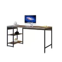 Ver imagem 4 de Escrivaninha Mesa Escritório com Estante Baixa Estilo Active 2 Prateleiras 150cm Industrial Yescasa Carvalho Dark Marrom