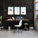 Ver imagem 3 de Escrivaninha Mesa Escritório com Estante Baixa Estilo Active 2 Prateleiras 150cm Industrial Yescasa Nogal Marrom