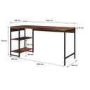 Ver imagem 5 de Escrivaninha Mesa Escritório com Estante Baixa Estilo Active 2 Prateleiras 150cm Industrial Yescasa Nogal Marrom