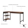 Escrivaninha com Estante Baixa 2 Prateleiras Estilo Industrial 150cm Active Yescasa - 6