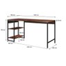 Escrivaninha com Estante Baixa 2 Prateleiras Estilo Industrial 150cm Active Yescasa - 5